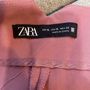 Zara Pink Mauve Pants with a High Waist Women’s XL